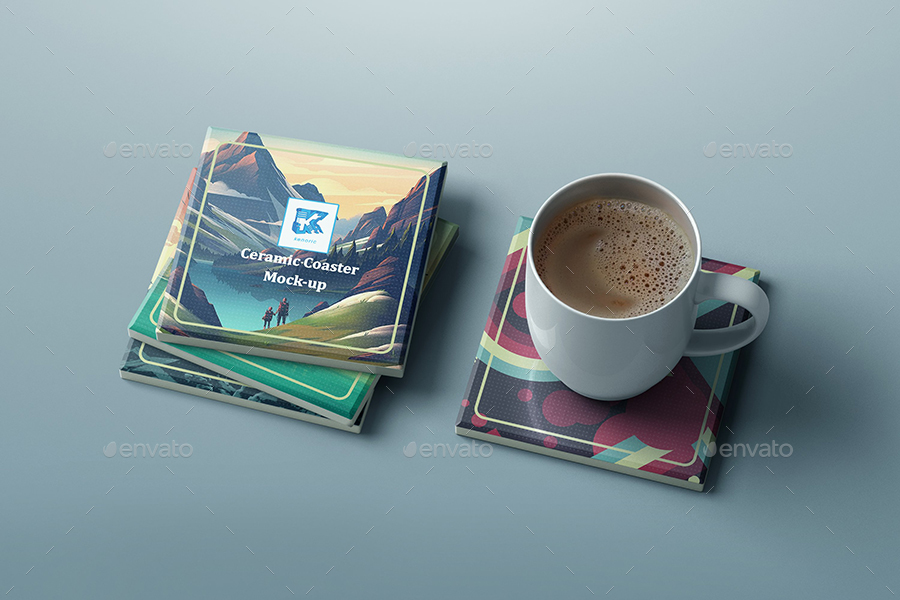 Ceramic Coaster Mockup v1, Graphics GraphicRiver